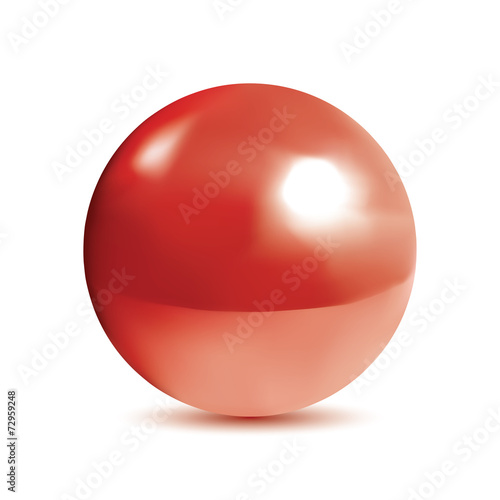 Photorealistic shiny red orb