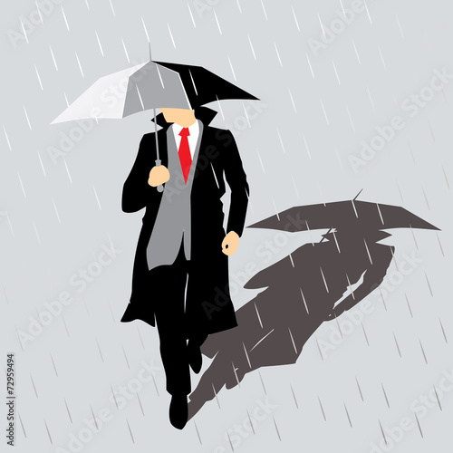 rain Man with umbrella