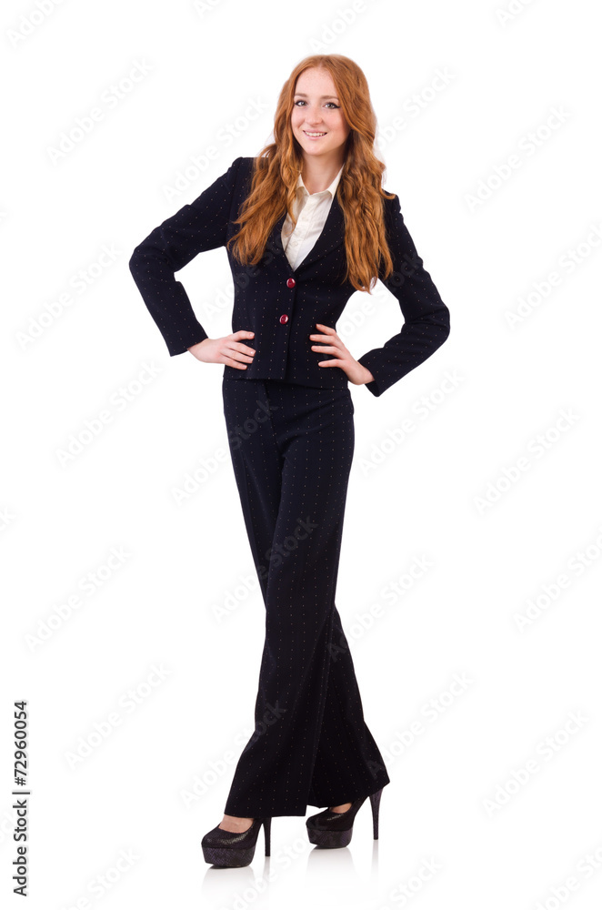 Woman businesswoman in business concept isolated on white Woman businesswoman in business concept isolated on white