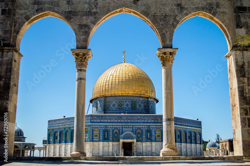 Stampa su tela Dome of the Rock on the Temple