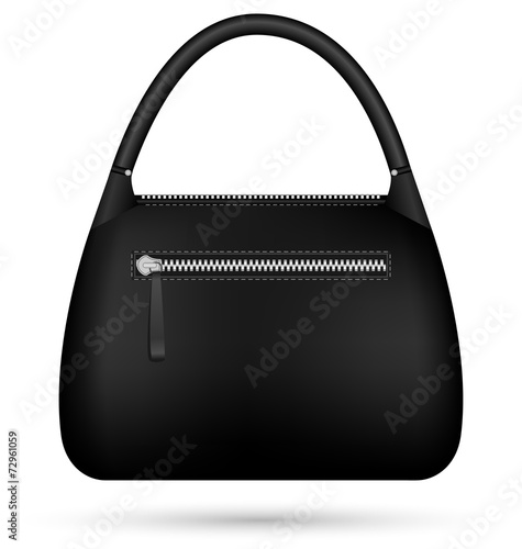 Black woman bag isolated on white background