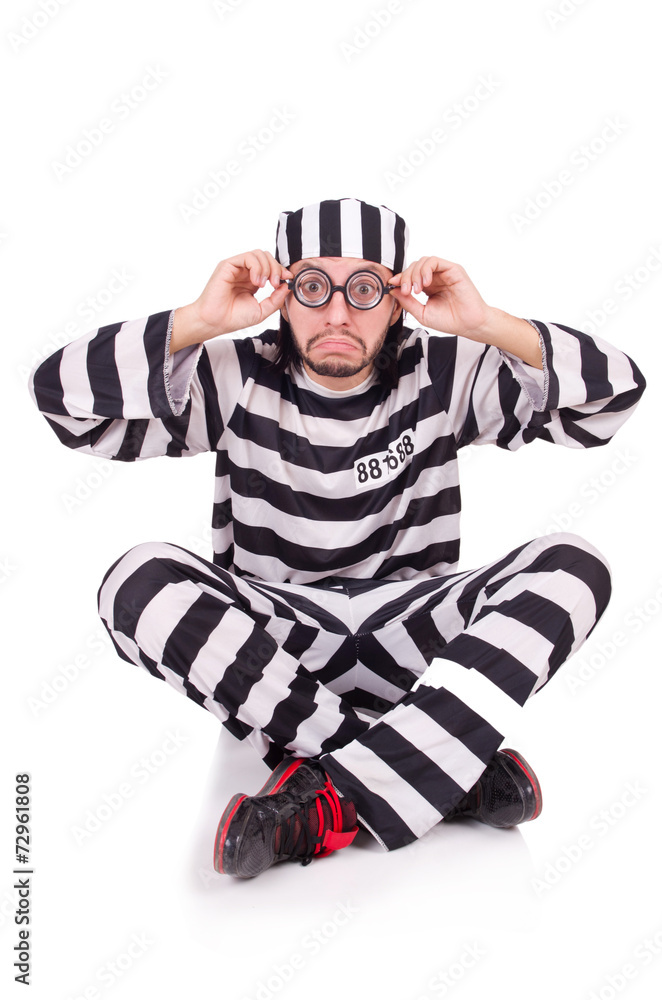 Prison inmate isolated on the white background Prison inmate isolated on the white background