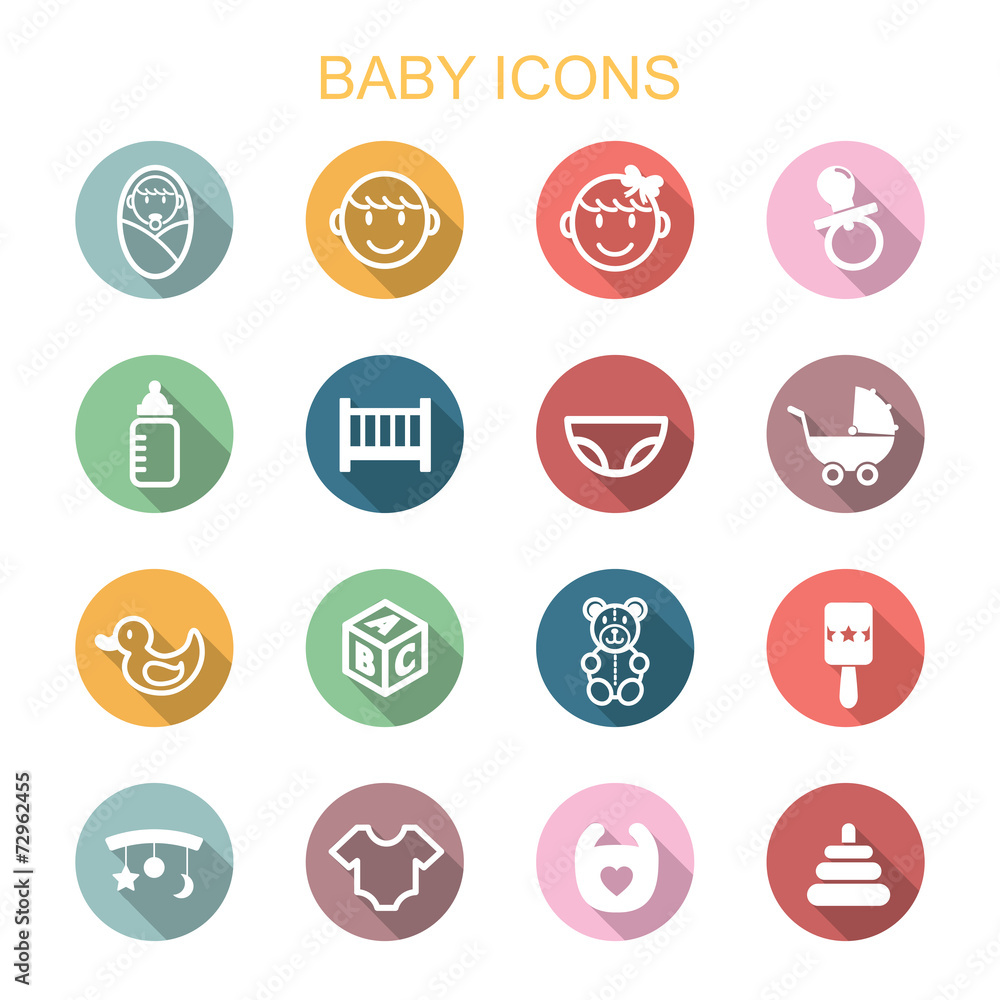 baby long shadow icons