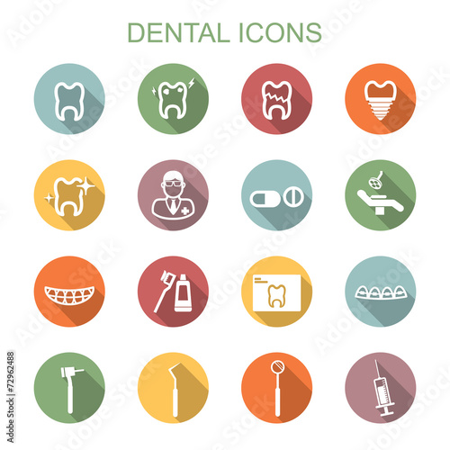 dental long shadow icons