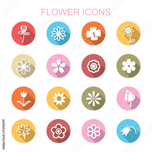flower long shadow icons