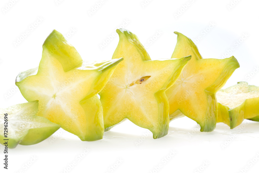 Fototapeta premium carambola, star fruit isolated on white background
