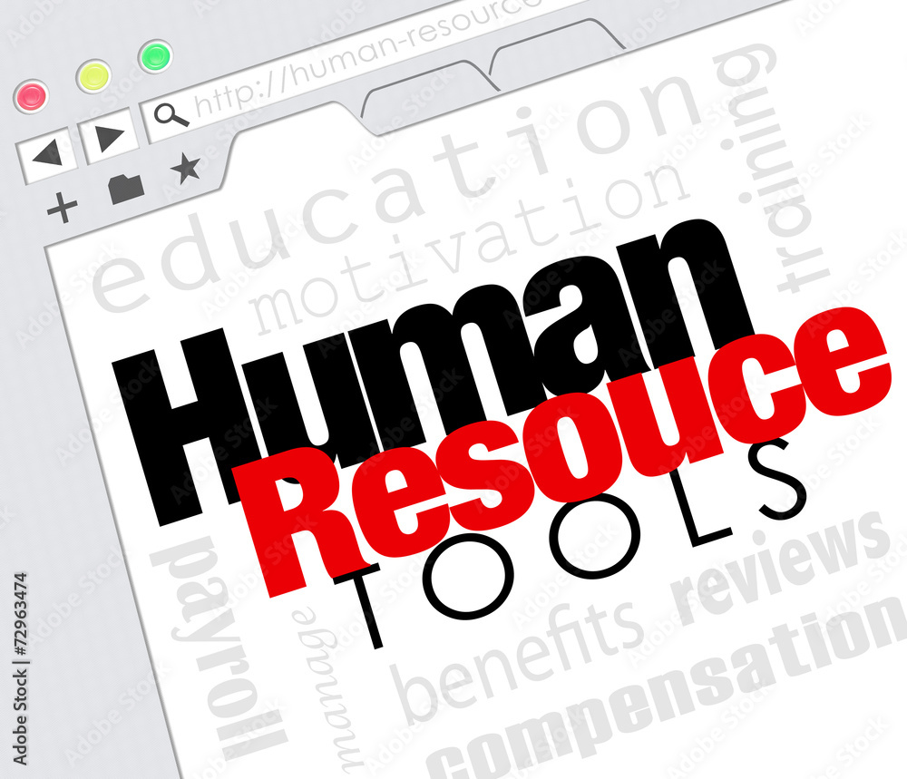 Fototapeta premium Human Resource Tools Online Internet Website Training Benefits M