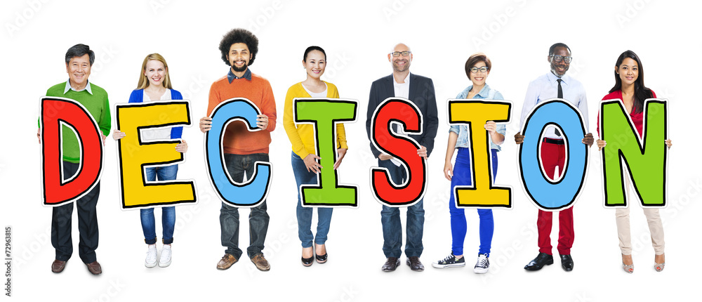 Group of People Standing Holding Decision Letter Group of People Standing Holding Decision Letter