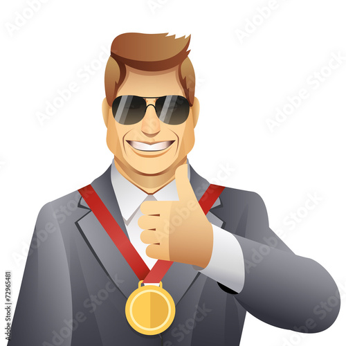 winner with medal
