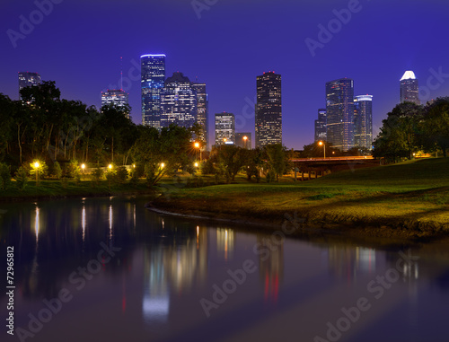 Houston sunset skyline from Texas US © lunamarina