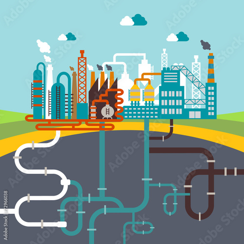 manufacturing factory or refinery plant