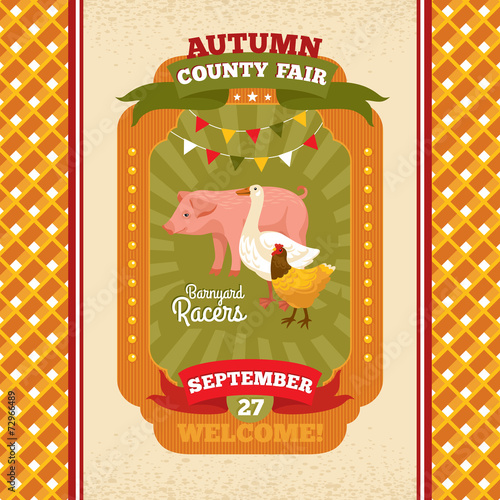 County fair vintage invitation card