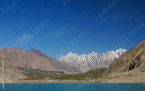 Tupopdan peaks and Attabad Lake,Northern Pakistan