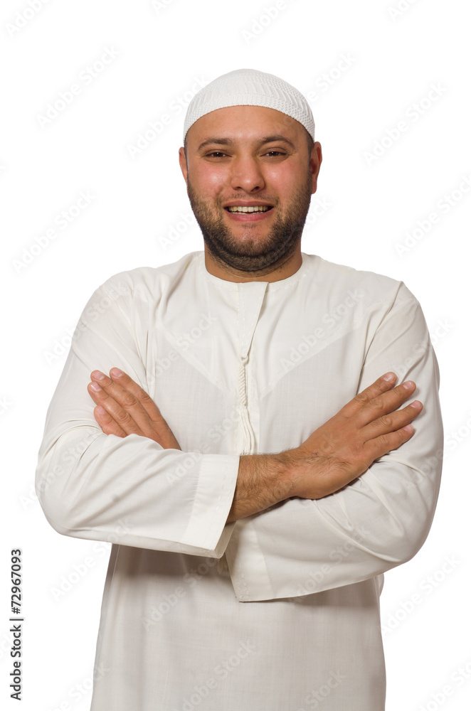 Concept with arab man isolated on white Concept with arab man isolated on white