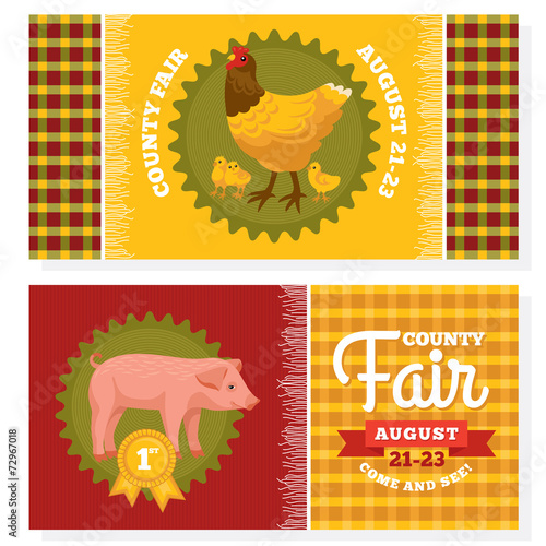 County fair vintage invitation cards