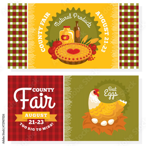 County fair vintage invitation cards