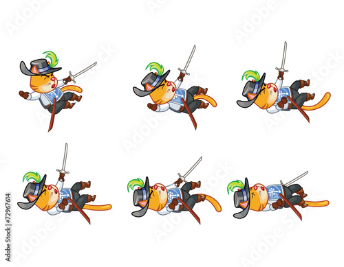 Musketeer Cat Dying Sprite