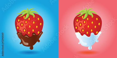 Fototapeta Naklejka Na Ścianę i Meble -  strawberries vector image