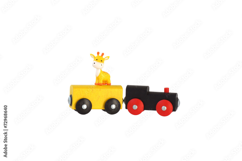 Toy train with giraffe. Toy train with giraffe.