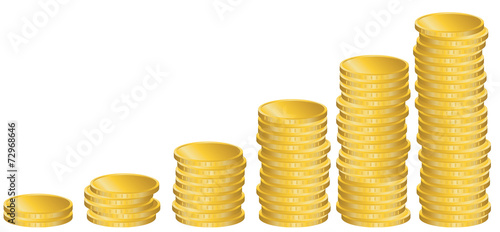 chart made of columns of coins