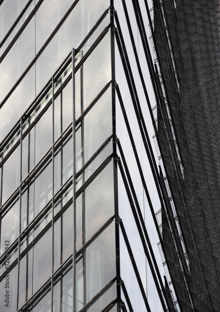 Abstract of modern building glass corner facade Abstract of modern building glass corner facade