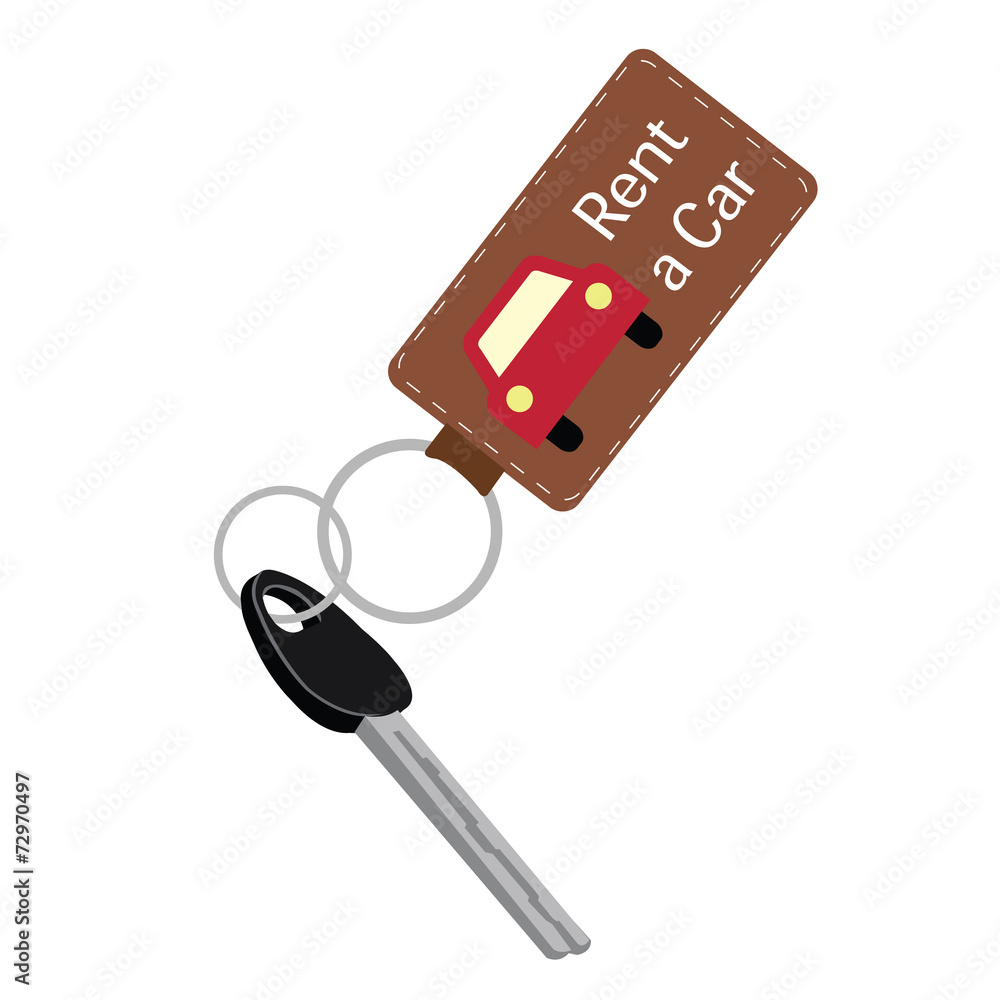 car key in a key chain. vector illustration car key in a key chain. vector illustration
