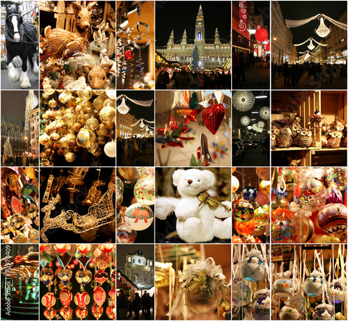 Canvas Print Christmas decorations on the market in Vienna