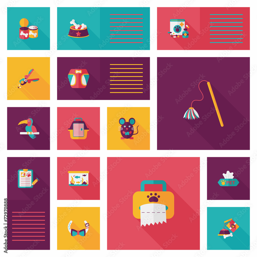 Pet ui flat design background set, eps10 Pet ui flat design background set, eps10