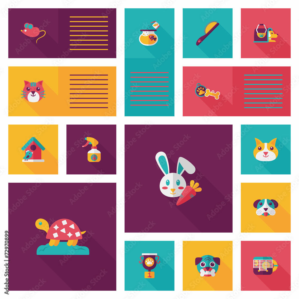 Pet ui flat design background set, eps10 Pet ui flat design background set, eps10