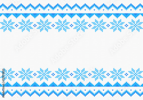 blau weiß gestrickter Hintergrund mit Textfreiraum