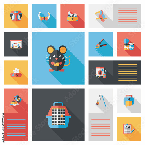 Pet ui flat design background set, eps10