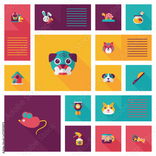 Wallpaper Mural Pet ui flat design background set, eps10 Torontodigital.ca
