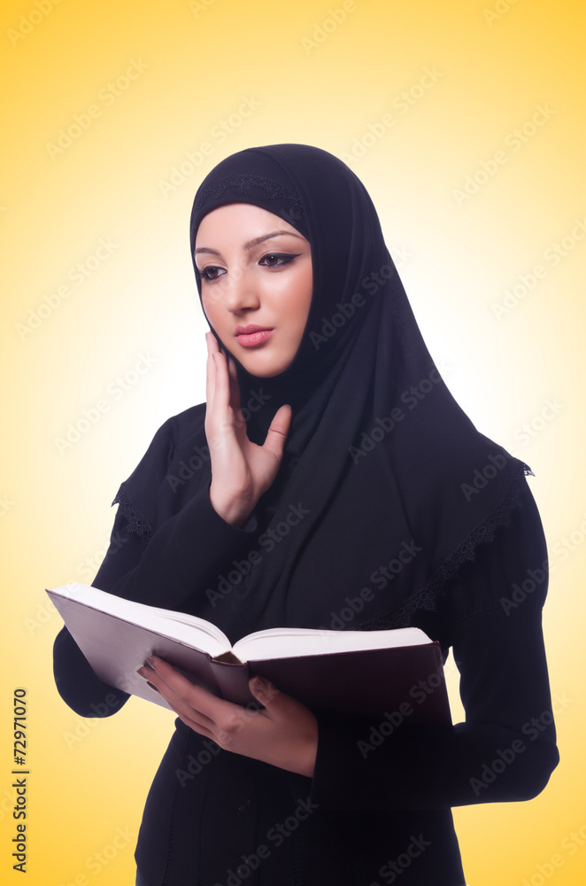 Muslim young woman wearing hijab on white Muslim young woman wearing hijab on white