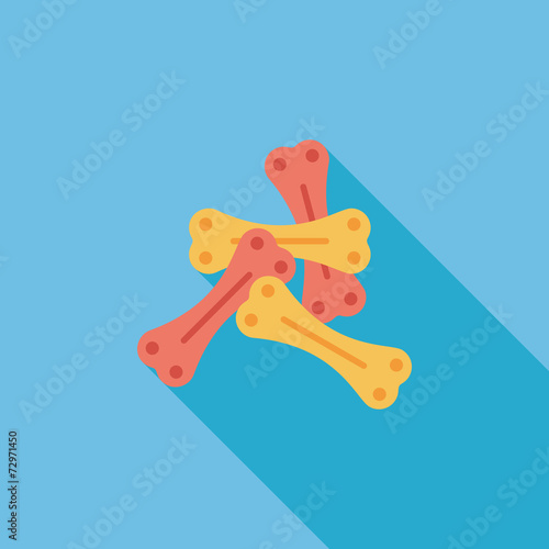 pet bone flat icon with long shadow,eps10