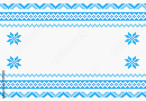blau weiß gestrickter Hintergrund mit Textfreiraum