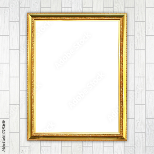 Wallpaper Mural golden frame on brick stone wall background Torontodigital.ca