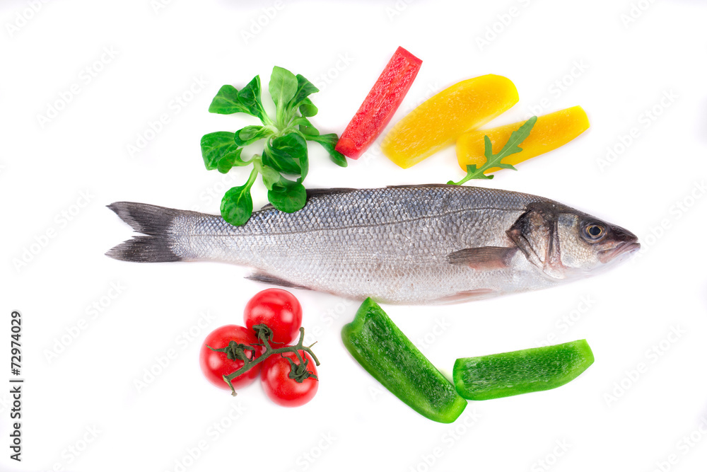 Seabass with vegetables. Seabass with vegetables.