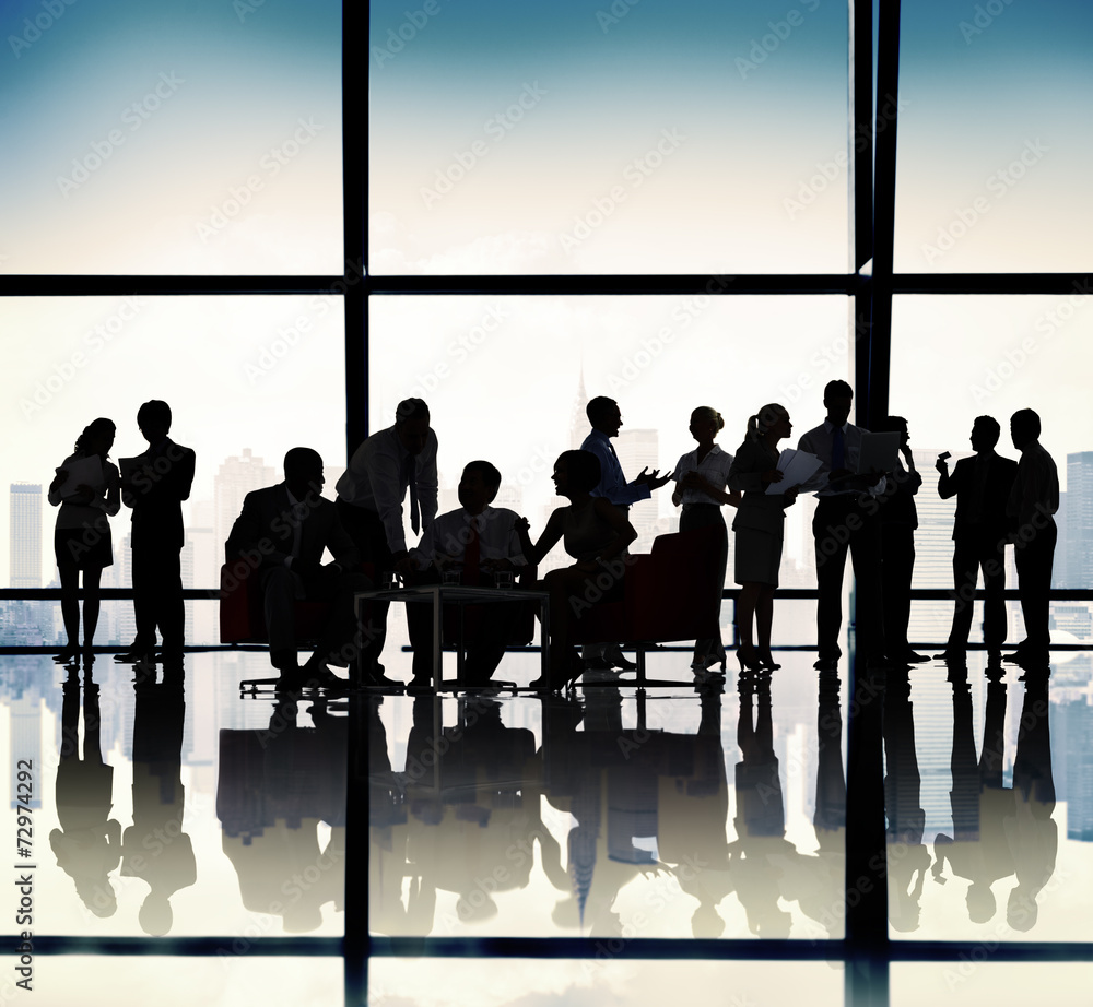 Silhouette of Business People Meeting Concepts