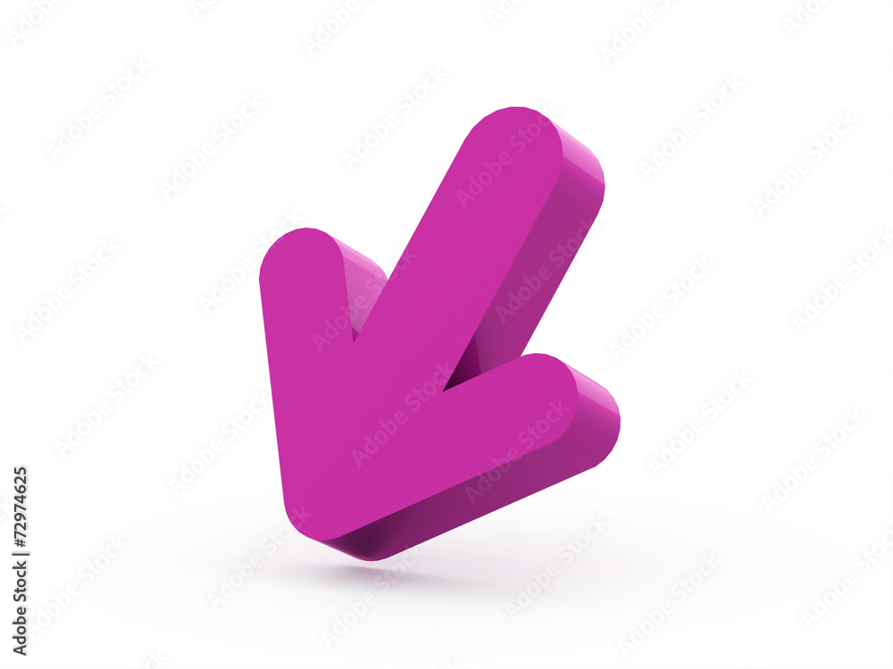 Pink single arrows isolated on white background Pink single arrows isolated on white background