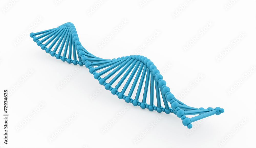 Blue DNA concept isolated on white Blue DNA concept isolated on white