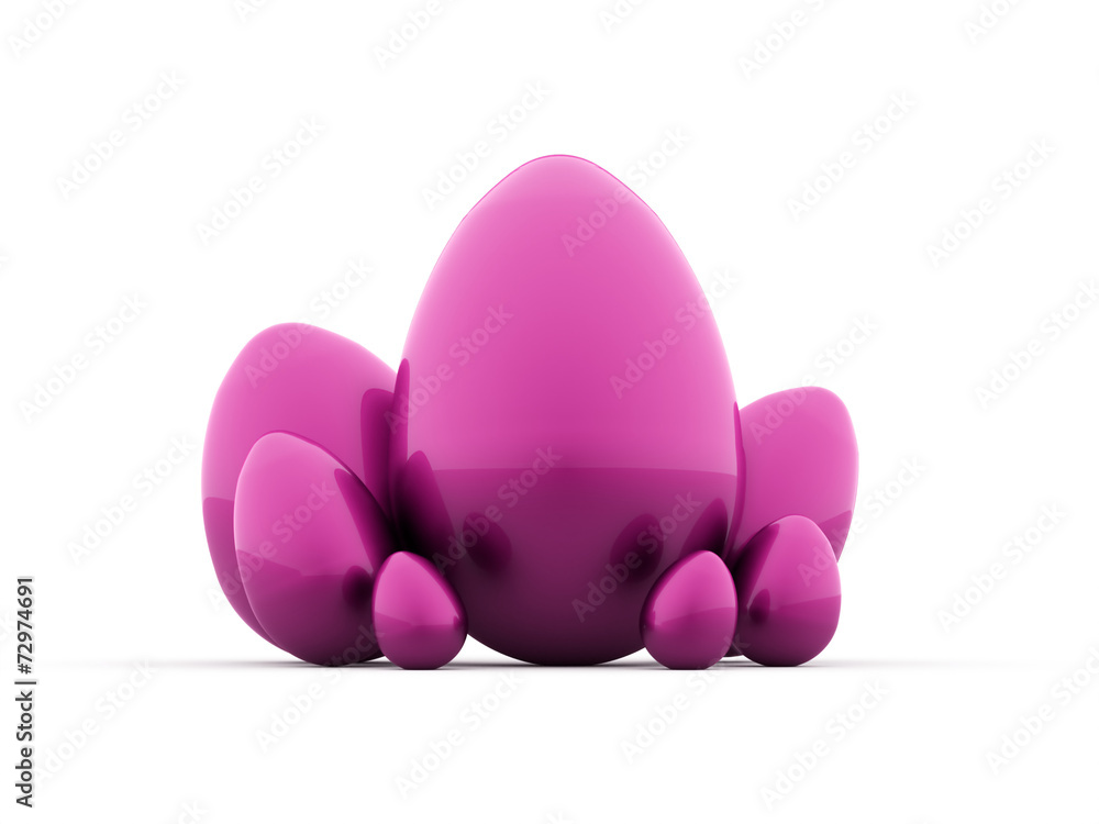 Pink easter eggs concept rendered