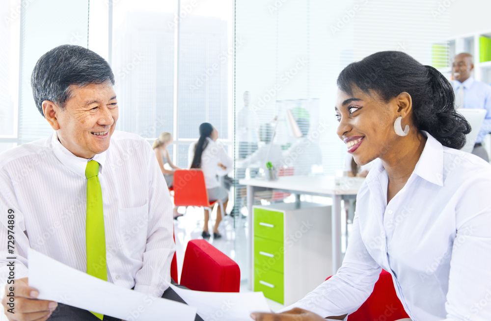 Multi-Ethnical Business Man And Woman Working Multi-Ethnical Business Man And Woman Working