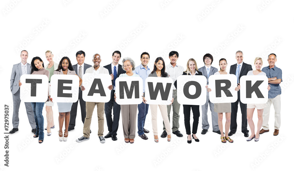 Multi-Ethnic Business People Holding Teamwork Multi-Ethnic Business People Holding Teamwork