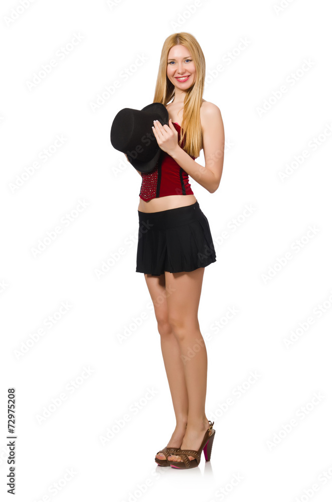 Woman magician isolated on white Woman magician isolated on white