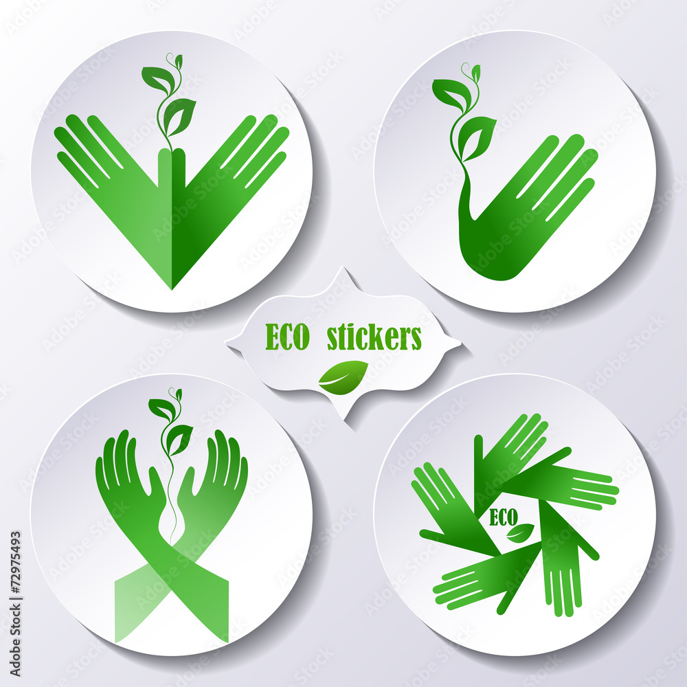 Set of stickers, icons environmental protection Set of stickers, icons environmental protection