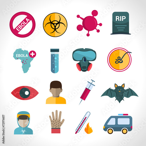 Ebola virus icons