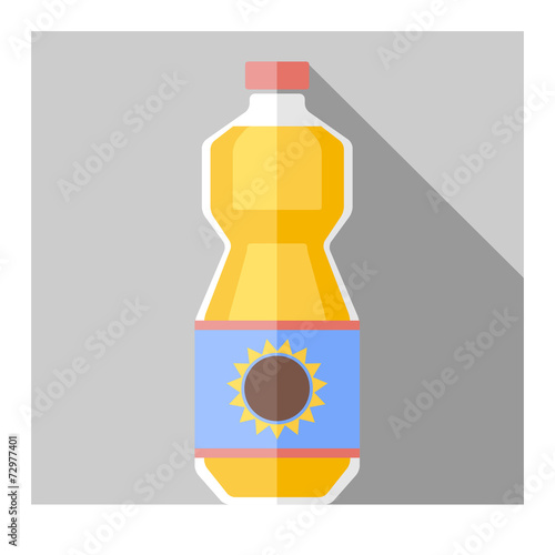 Vector flat sunflower oil bottle
