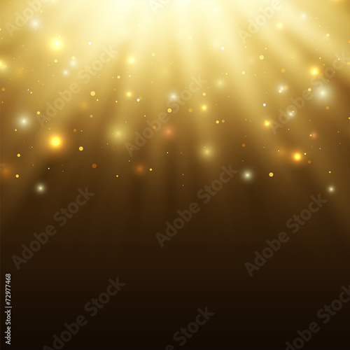 Abstract celebration background with particles and rays