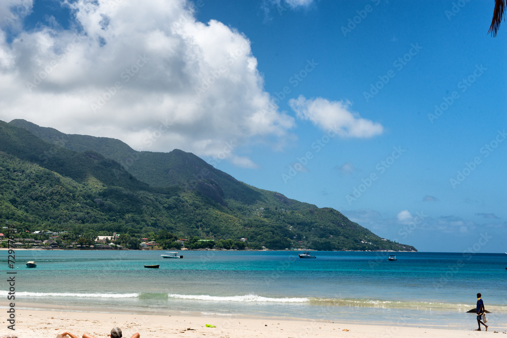 Relaxing View of Beau Vallon Bay at Seychelles