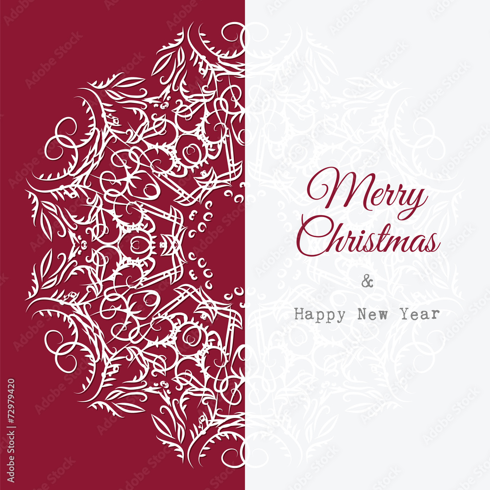 Fototapeta premium Christmas card with snowflakes